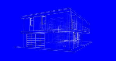 İnşaat planının 3B mimari tasarımı