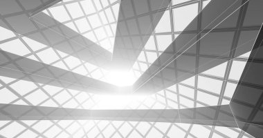 Mimari sanat konseptinde soyut çizgiler, minimum geometrik şekiller. 