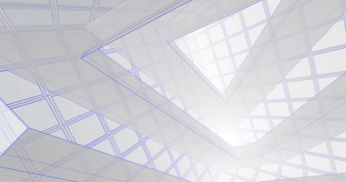 Mimari sanat konseptinde soyut çizgiler, minimum geometrik şekiller. 