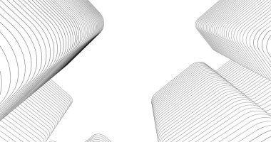 Mimari sanat konseptinde soyut çizgiler, minimum geometrik şekiller. 