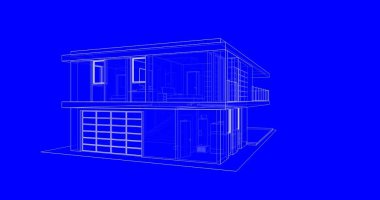 İnşaat planının 3B mimari tasarımı