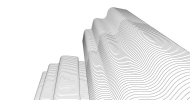 Mimari sanat konseptinde soyut çizgiler, minimum geometrik şekiller. 