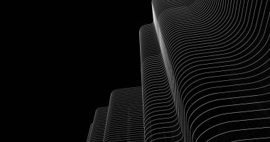 Mimari sanat konseptinde soyut çizgiler, minimum geometrik şekiller. 