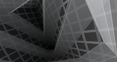 Mimari sanat konseptinde soyut çizgiler, minimum geometrik şekiller. 