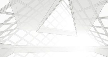 Mimari sanat konseptinde soyut çizgiler, minimum geometrik şekiller. 