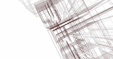 Mimari sanat konseptinde soyut çizgiler, minimum geometrik şekiller. 