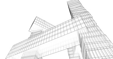 Mimari sanat konseptinde soyut çizgiler, minimum geometrik şekiller. 