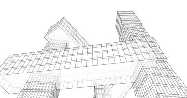 Mimari sanat konseptinde soyut çizgiler, minimum geometrik şekiller. 