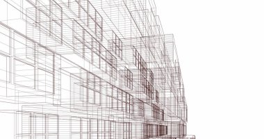 Mimari sanat konseptinde soyut çizgiler, minimum geometrik şekiller. 