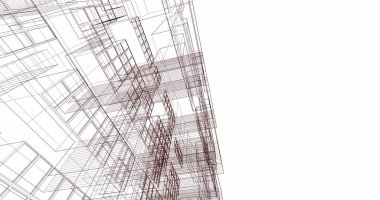 Mimari sanat konseptinde soyut çizgiler, minimum geometrik şekiller. 