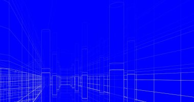 Mimari sanat konseptinde soyut çizgiler, minimum geometrik şekiller. 