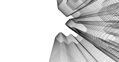 Mimari sanat konseptinde soyut çizgiler, minimum geometrik şekiller. 