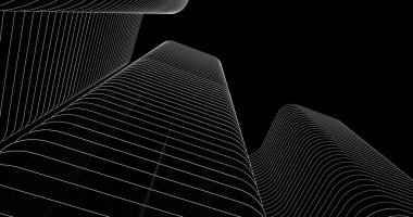 Mimari sanat konseptinde soyut çizgiler, minimum geometrik şekiller. 