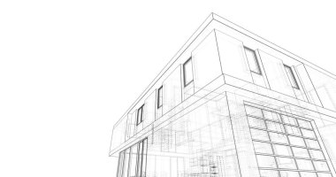 İnşaat planının 3B mimari tasarımı