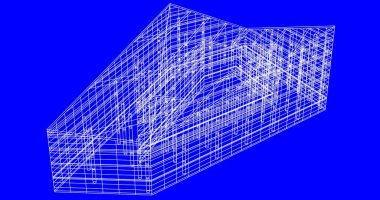 Mimari sanat konseptinde soyut çizgiler, minimum geometrik şekiller. 