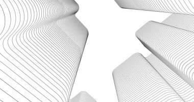 Mimari sanat konseptinde soyut çizgiler, minimum geometrik şekiller. 