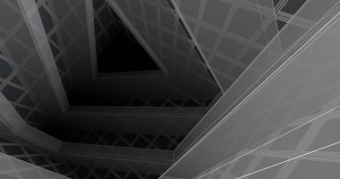 Mimari sanat konseptinde soyut çizgiler, minimum geometrik şekiller. 