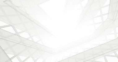 Mimari sanat konseptinde soyut çizgiler, minimum geometrik şekiller. 