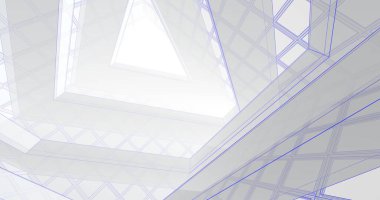 Mimari sanat konseptinde soyut çizgiler, minimum geometrik şekiller. 