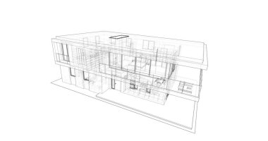 İnşaat planının 3B mimari tasarımı