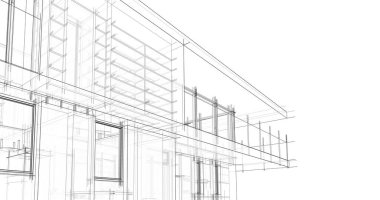 İnşaat planının 3B mimari tasarımı