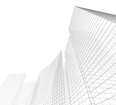 Mimari sanat konseptinde soyut çizgiler, minimum geometrik şekiller. 