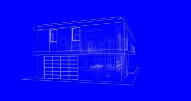 İnşaat planının 3B mimari tasarımı