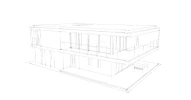 İnşaat planının 3B mimari tasarımı