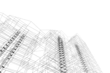 Mimari sanat konseptinde soyut çizgiler, minimum geometrik şekiller. 