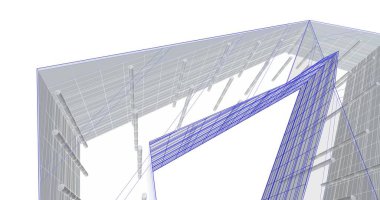 Mimari sanat konseptinde soyut çizgiler, minimum geometrik şekiller. 