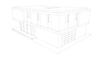 İnşaat planının 3B mimari tasarımı