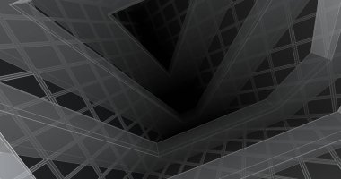 Mimari sanat konseptinde soyut çizgiler, minimum geometrik şekiller. 