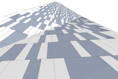 Mimari sanat konseptinde soyut çizgiler, minimum geometrik şekiller. 