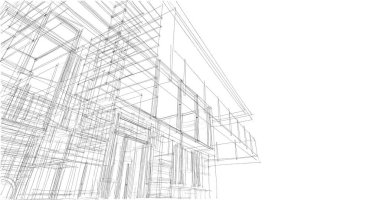 İnşaat planının 3B mimari tasarımı