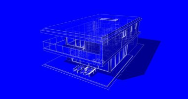 İnşaat planının 3B mimari tasarımı