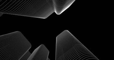 Mimari sanat konseptinde soyut çizgiler, minimum geometrik şekiller. 