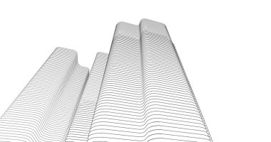 Mimari sanat konseptinde soyut çizgiler, minimum geometrik şekiller. 