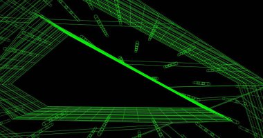 Mimari sanat konseptinde soyut çizgiler, minimum geometrik şekiller. 