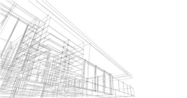 İnşaat planının 3B mimari tasarımı