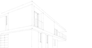 İnşaat planının 3B mimari tasarımı