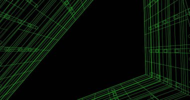 Mimari sanat konseptinde soyut çizgiler, minimum geometrik şekiller. 