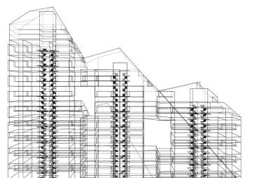 soyut mimari duvar kağıdı tasarımı, dijital konsept arkaplan
