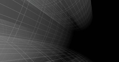 Mimari sanat konseptinde soyut çizgiler, minimum geometrik şekiller. 