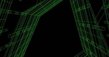 Mimari sanat konseptinde soyut çizgiler, minimum geometrik şekiller. 