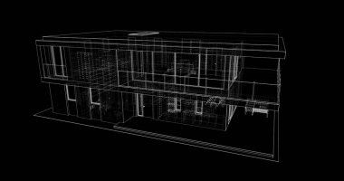 İnşaat planının 3B mimari tasarımı