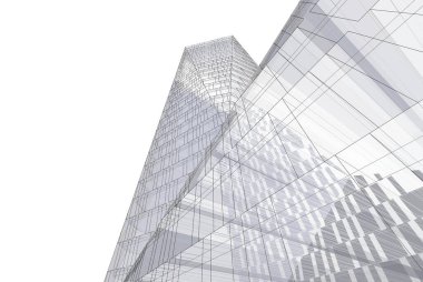 Mimari sanat konseptinde soyut çizgiler, minimum geometrik şekiller. 