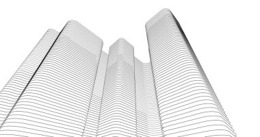 Mimari sanat konseptinde soyut çizgiler, minimum geometrik şekiller. 