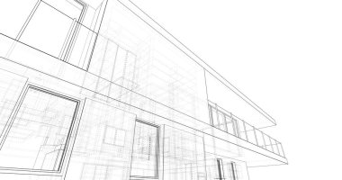 İnşaat planının 3B mimari tasarımı