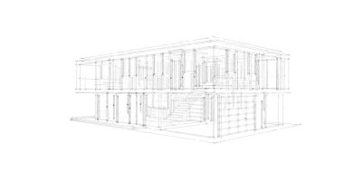 İnşaat planının 3B mimari tasarımı