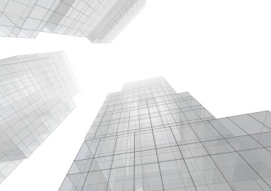 Mimari sanat konseptinde soyut çizgiler, minimum geometrik şekiller. 